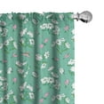 thumbnail image 1 of Ambesonne Hipster Curtains, Blooming Butterflies Sketch, Pair of 28"x84", Seafoam and Pale Pink, 1 of 5