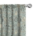 thumbnail image 1 of Ambesonne Hipster Curtains, Hipster Summer Mood, Pair of 28"x84", Pale Almond Green Cream, 1 of 5