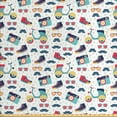 thumbnail image 1 of Ambesonne Hipster Fabric by the Yard Upholstery, Teenager Fun Pattern, 2 Yards, Multicolor, 1 of 4