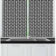thumbnail image 1 of Ambesonne Hipster Kitchen Curtains, Intellectual Rabbit Cat, 55"x39", Black and White, 1 of 2