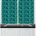 thumbnail image 1 of Ambesonne Hipster Kitchen Curtains, Swirling Curved Sea Line, 55"x45", Seafoam Teal, 1 of 1