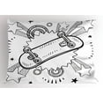 thumbnail image 1 of Ambesonne Hipster Pillow Sham, Skateboard Pop Art Style, 26" X 20", Black White, 1 of 2