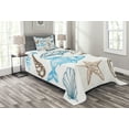 thumbnail image 1 of Ambesonne Hipster Quilted Bedspread Set 2 Pcs, Underwater Marine Life, Twin Size, Dark Blue Cocoa, 1 of 3