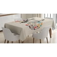 thumbnail image 1 of Ambesonne Hipster Tablecloth Rectangular Table Cover, Bike with Retro, 60"x84", Multicolor, 1 of 4