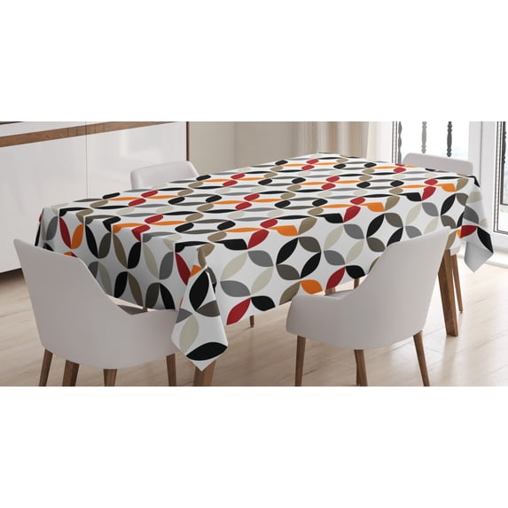Ambesonne Hipster Tablecloth Rectangular Table Cover, Boho Ring Forms, 60"x90", Multicolor