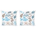 thumbnail image 1 of Ambesonne Hipster Throw Pillow Cover 2 Pack, Underwater Marine Life, 18", Dark Blue Cocoa, 1 of 7
