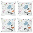 thumbnail image 1 of Ambesonne Hipster Throw Pillow Cover 4 Pack, Drawings on a Notebook, 18", Black Pale Blue Ginger, 1 of 6