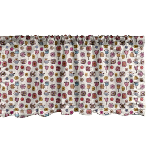 Ambesonne Hipster Window Valance, Abstract Shapes Colorful, 54" X 12", Multicolor