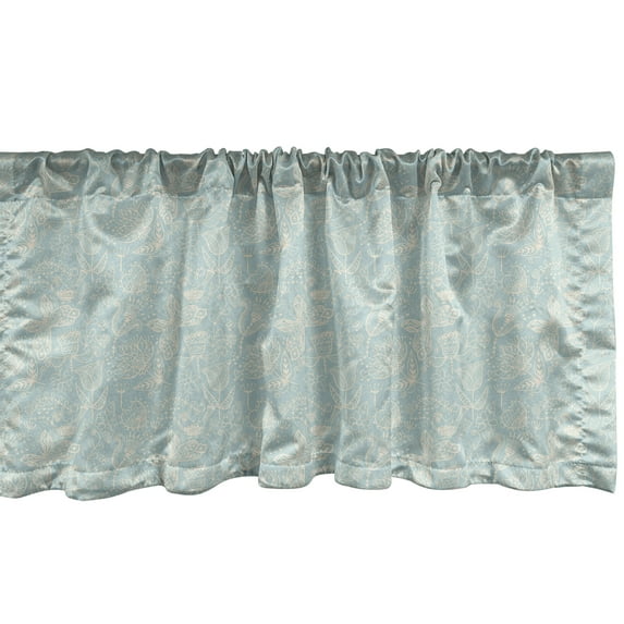 Ambesonne Hipster Window Valance, Cheerful Nature, 54" X 12", Pale Blue and Beige
