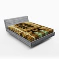 thumbnail image 1 of Ambesonne Historic Fitted Sheet, European City Building, Full Size, Sepia, 1 of 2