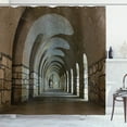 thumbnail image 1 of Ambesonne Historic Shower Curtain, Corridor in Fortress, 69"Wx84"L, Sand Brown, 1 of 5