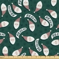thumbnail image 1 of Ambesonne Ho Ho Ho Fabric by the Yard Upholstery, Santa Heads and Sayings, 5 Yards, Hunter Green Grey Pink, 1 of 1