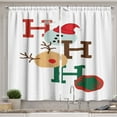 thumbnail image 1 of Ambesonne Ho Ho Ho Kitchen Curtains, Santa Phrase Xmas Artwork, 55"x24", Brown Ruby and Hunter Green, 1 of 3