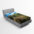 thumbnail image 1 of Ambesonne Hobbits Fitted Sheet, Hobbit Land East West, Twin Size, Green Brown, 1 of 3