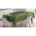 thumbnail image 1 of Ambesonne Hobbits Tablecloth Rectangular Table Cover, Fantasy Hobbit Land House, 60"x90", Green Brown Blue, 1 of 4