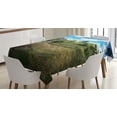 thumbnail image 1 of Ambesonne Hobbits Tablecloth Rectangular Table Cover, Hobbit Land East West, 52"x70", Green Brown, 1 of 3