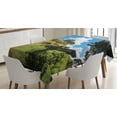 thumbnail image 1 of Ambesonne Hobbits Tablecloth Rectangular Table Cover, Overhill Hobbit Village, 52"x70", Green Blue, 1 of 4