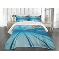 thumbnail image 1 of Ambesonne Hobby Quilted Bedspread Set 3 Pcs, Swimming Pool Sports View, Queen Size, Sky Blue, 1 of 5