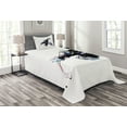 thumbnail image 1 of Ambesonne Hockey Quilted Bedspread Set 2 Pcs, Goalkeeper Playing Game, Twin Size, Purple Black White, 1 of 3