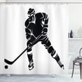 thumbnail image 1 of Ambesonne Hockey Shower Curtain, Black Silhouette Match, 69"Wx75"L, Black White, 1 of 3