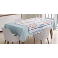 thumbnail image 1 of Ambesonne Hockey Tablecloth Rectangular Table Cover, Graphic Field Outline, 52"x70", Blue Red Pale Blue, 1 of 3