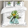 thumbnail image 1 of Ambesonne Holiday Duvet Cover Set, Adventure Never Ends Words, Calking, Green Seafoam and Grey, 1 of 6