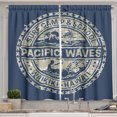 thumbnail image 1 of Ambesonne Holiday Kitchen Curtains, Pacific Waves Surf Camp, 55"x39", Khaki Slate Blue, 1 of 3