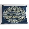 thumbnail image 1 of Ambesonne Holiday Pillow Sham, Pacific Waves Surf Camp, 36" X 20", Khaki Slate Blue, 1 of 2