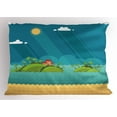 thumbnail image 1 of Ambesonne Holiday Pillow Sham, Tropical Islands Ocean, 26" X 20", Multicolor, 1 of 2
