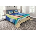 thumbnail image 1 of Ambesonne Holiday Quilted Bedspread Set 3 Pcs, Ocean Sailing Exotic, King Size, Blue Cream, 1 of 3