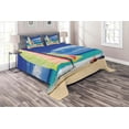 thumbnail image 1 of Ambesonne Holiday Quilted Coverlet 3 Pcs, Ocean Sailing Exotic, Queen Size, Blue Cream, 1 of 2