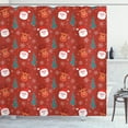 thumbnail image 1 of Ambesonne Holiday Shower Curtain, Merry Xmas Cartoon Santa, 69"Wx84"L, Multicolor Red, 1 of 3