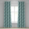 thumbnail image 1 of Ambesonne Holiday Theme Grommet Curtain, Xmas Lady Trumpet, 50" x 120", Pale Blue Orange, 1 of 6