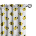 thumbnail image 1 of Ambesonne Honey Bee 4-Panel Curtains, Graphical Flying Insects, 56"x95", Yellow Charcoal Grey, 1 of 4