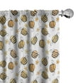 thumbnail image 1 of Ambesonne Honey Bee Window Curtains, Hand Drawn Flowers Bees, Each 28" W x 63" L, Peach Dark Brown, 1 of 4