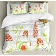 thumbnail image 1 of Ambesonne Honey Bee Duvet Cover Set, Flourishing Botany View, 2-Calking, Apple Green Vermilion, 1 of 7