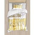 thumbnail image 1 of Ambesonne Honey Bee Duvet Cover Sets, Locally Grown Calligraphy, 2-Twin, Dark Cocoa Mustard, 1 of 3