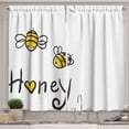 thumbnail image 1 of Ambesonne Honey Kitchen Curtains, Hand Drawn Doodle Style Bee, 55"x45", Black White Yellow, 1 of 1