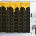 thumbnail image 1 of Ambesonne Honey Shower Curtain, Honeycomb Dripping Beehive, 69"Wx84"L, Yellow Grey, 1 of 4