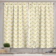 thumbnail image 1 of Ambesonne Honeycomb Kitchen Curtains, Bees Beehives Flowers, 55"x36", Earth Yellow White and Grey, 1 of 3