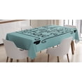 thumbnail image 1 of Ambesonne Hope Tablecloth Rectangular Table Cover, Flowers Hearts Hope Themed, 60"x90", Pale Blue and Black, 1 of 4