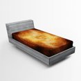 thumbnail image 1 of Ambesonne Horror House Fitted Sheet, Demon View, Twin XL Size, Orange, 1 of 2