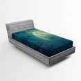thumbnail image 1 of Ambesonne Horror House Fitted Sheet, Haunted Forest, Twin Size, Blue, 1 of 2