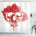 thumbnail image 1 of Ambesonne Horror House Shower Curtain, Gothic Skeleton, 69"Wx84"L, Coral, 1 of 5