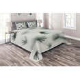 thumbnail image 1 of Ambesonne Horror Quilted Coverlet 3 Pcs, Ghost Alien, Queen Size, Emerald, 1 of 2