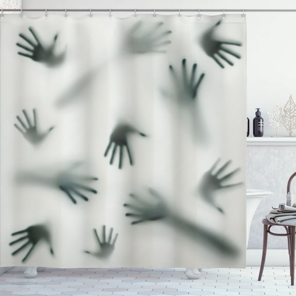 Ambesonne Horror Shower Curtain, Ghost Alien, 69"Wx70"L, Emerald