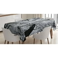 thumbnail image 1 of Ambesonne Horror Tablecloth Rectangular Table Cover, Dark Winter Forest Tree, 52"x70", Black Grey, 1 of 4