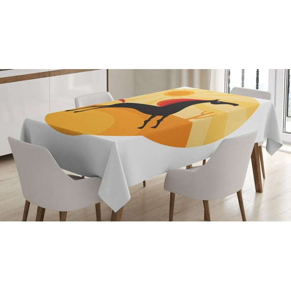 Ambesonne Horse Tablecloth Rectangular Table Cover, Abstract Animal Desert, 52"x70", Multicolor
