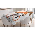 thumbnail image 1 of Ambesonne Horse Tablecloth Rectangular Table Cover, Hipster Horse Riding Bike, 52"x70", Brown Orange Black, 1 of 4