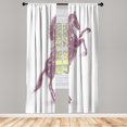 thumbnail image 1 of Ambesonne Horses Curtains, Gallop Animal Blazing Motif, Pair of 28"x84", Pale Purple, 1 of 2
